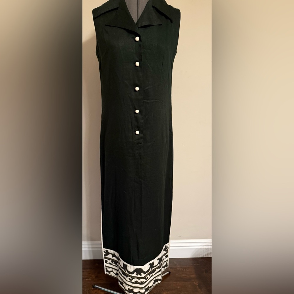 Vintage Alfred Sheehan Maxi Collared dress; Hostess, brunch, 70s cool button up